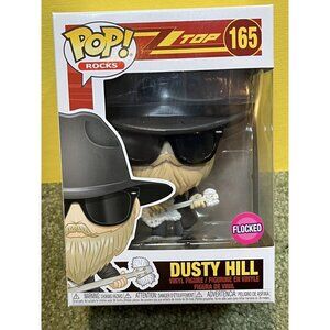 New! Funko POP  “Dusty Hill” Flocked Guitar! ZZ Top Rock Band #165 Awesome! Mib